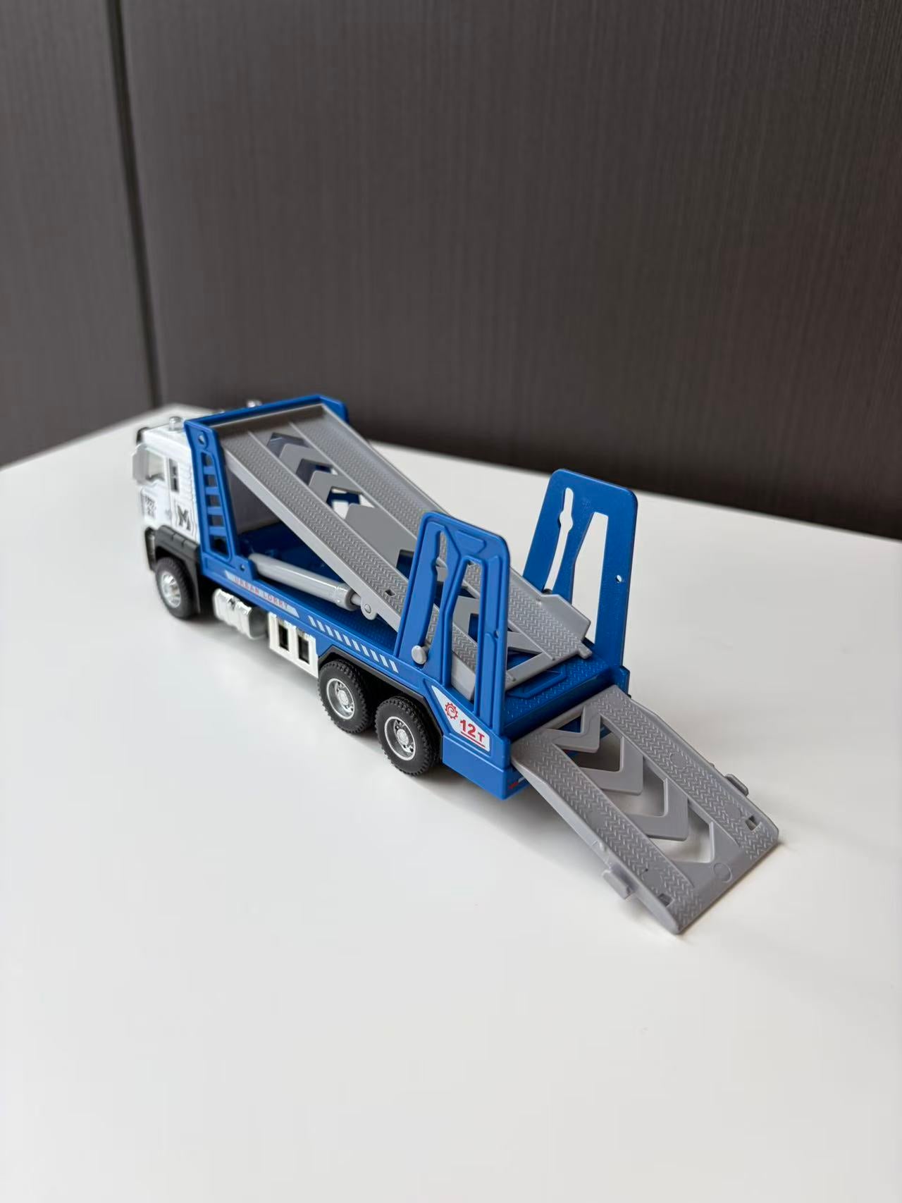 Blue Multi-Level Car Carrier Transport Truck Model
